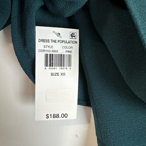 DRESS THE POPULATION Louisa Flutter-Sleeve Midi Dress Womens XS Party Dressy NWT - Picture 7 of 14